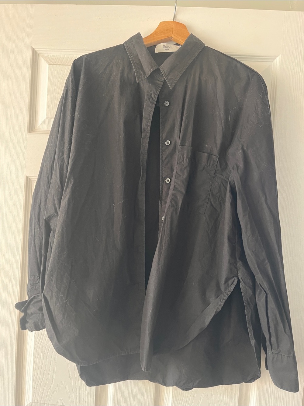 The Frankie Shop Lui Organic Cotton Shirt Black